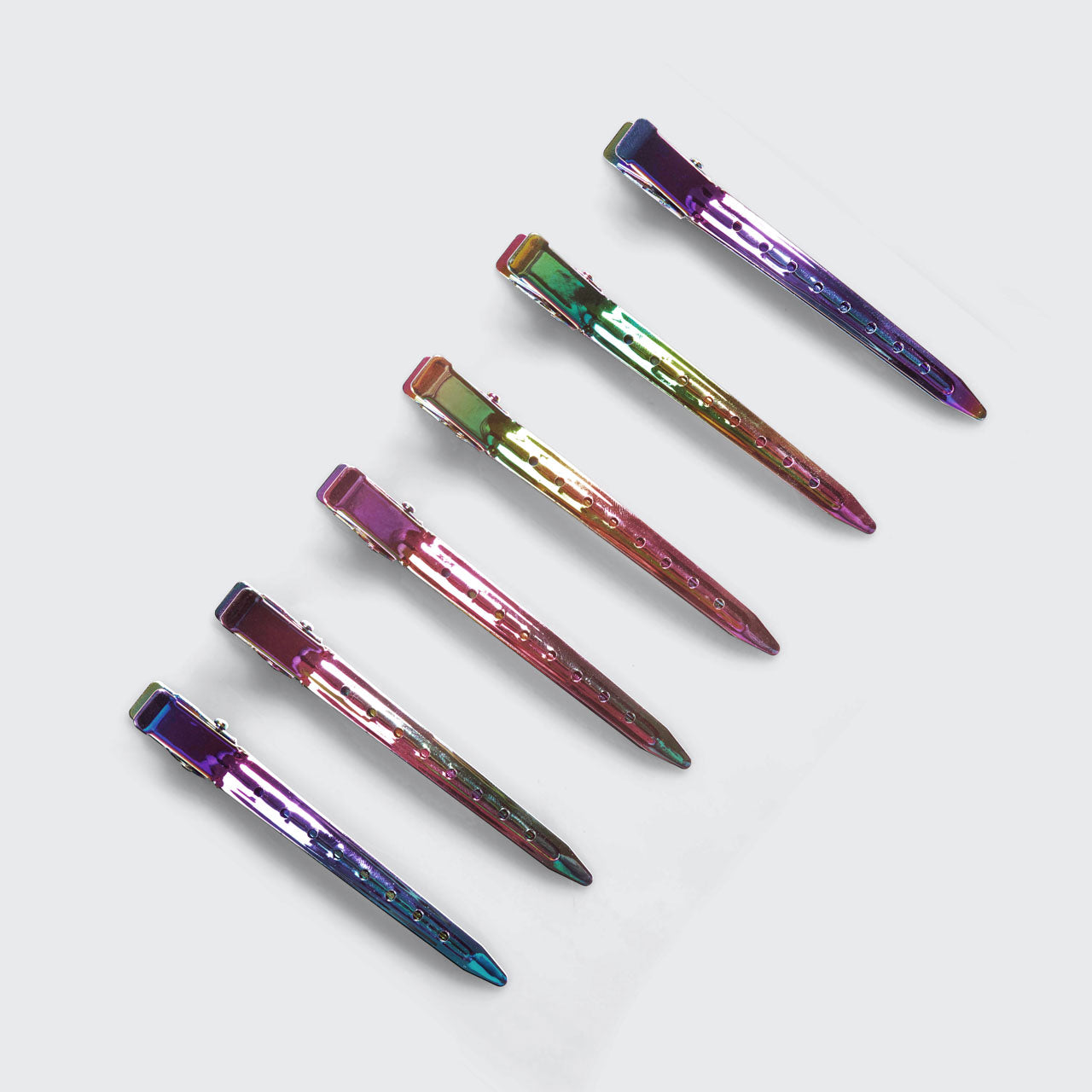Pinces de coiffure, 6 unités - Iridescentes