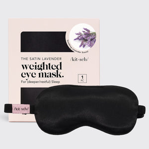 Masque pour les yeux en satin pondéré à la lavande
