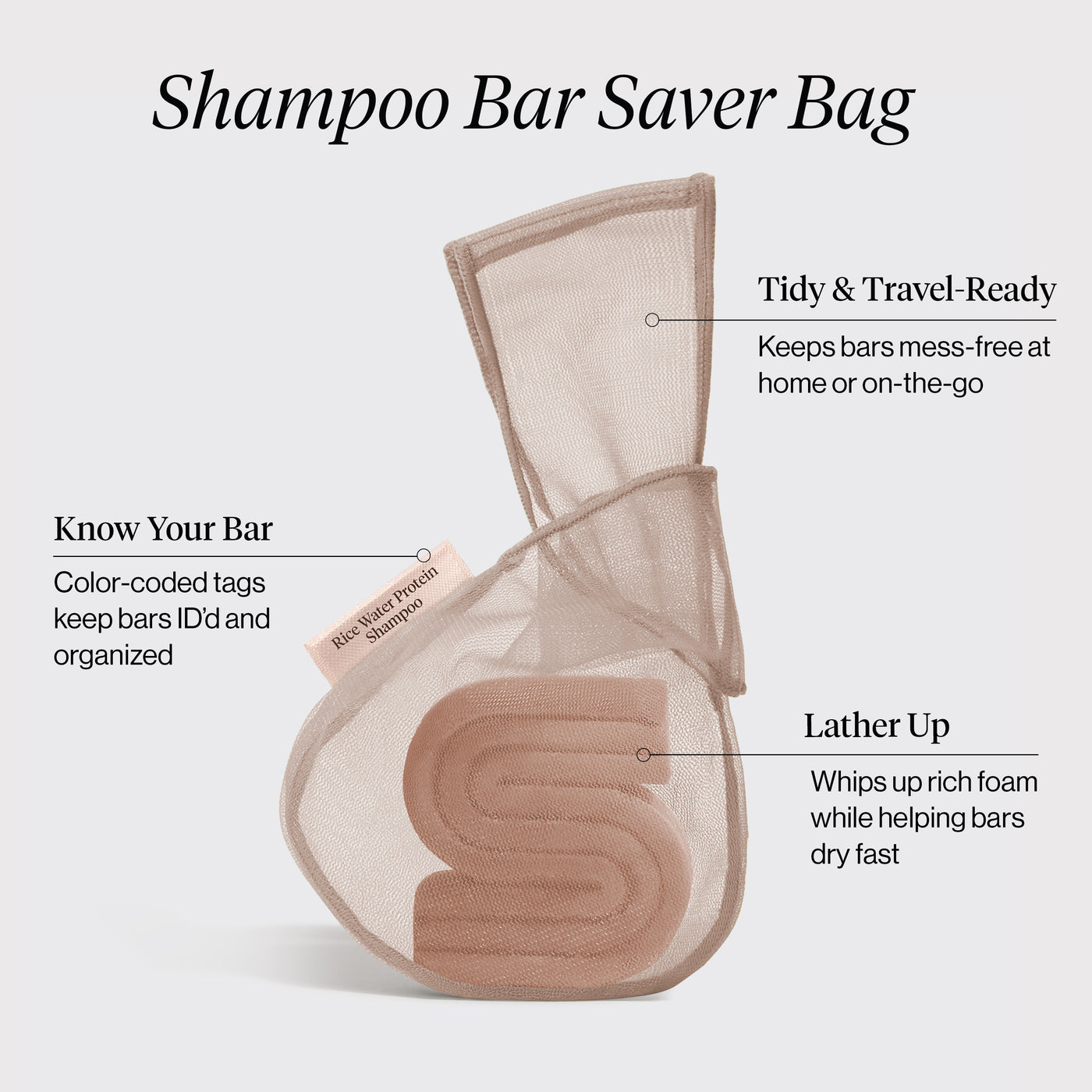 Pochette pour shampooing - Eau de riz