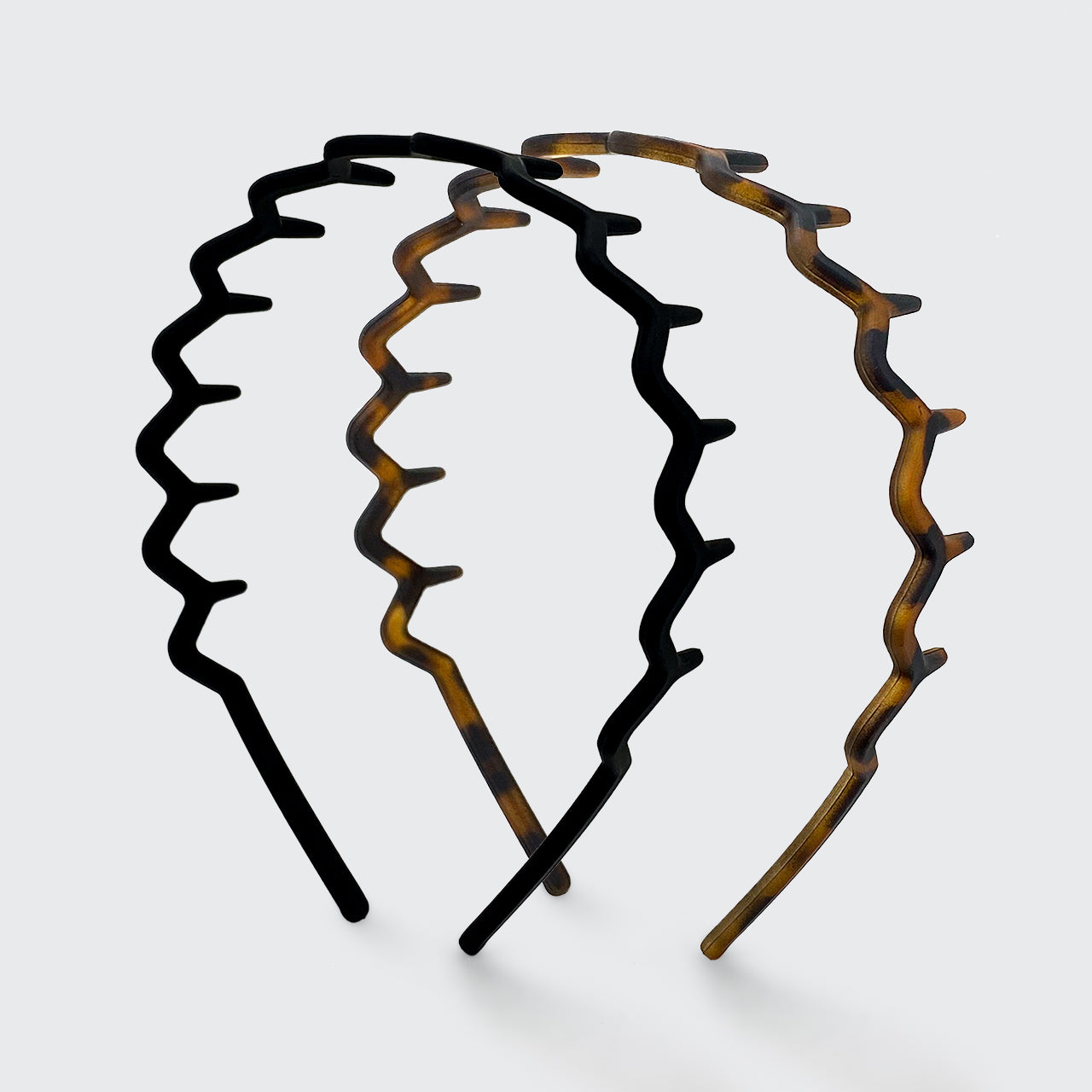 Bandeau Zig Zag 2pc - Noir et Écaille