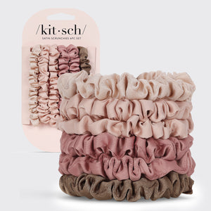 Set di 6 elastici in raso ultra piccoli - Terracotta