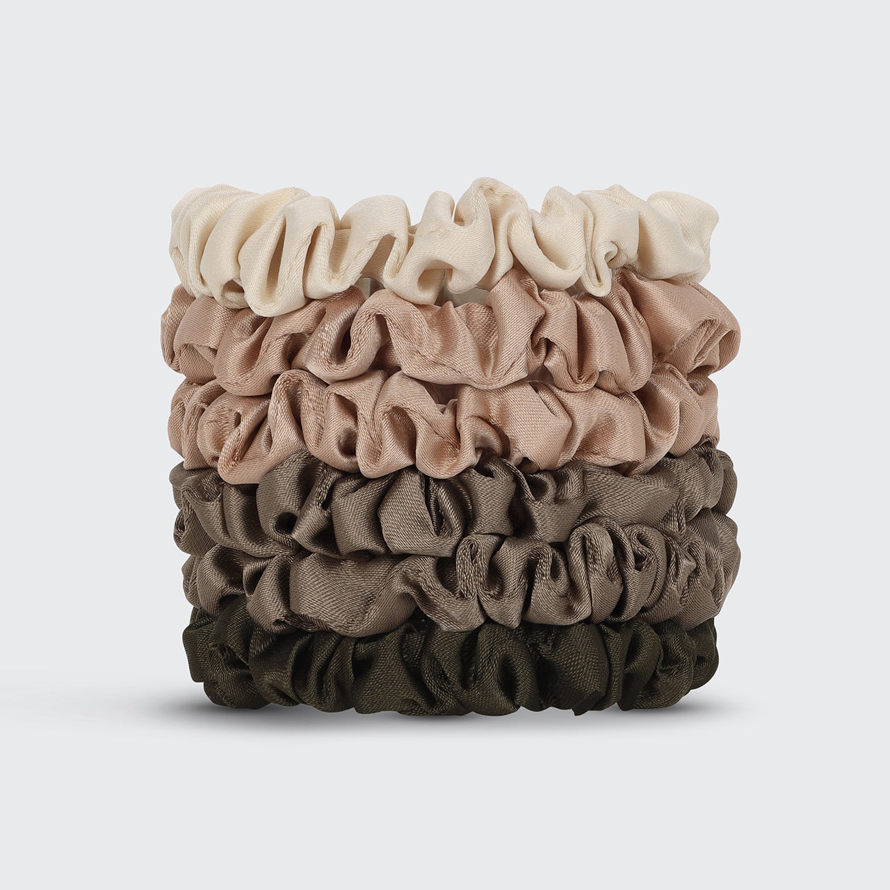 Eucalyptus Ultra Petite Satin Scrunchies 6pc set