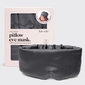 Masque pour les yeux en satin gris anthracite