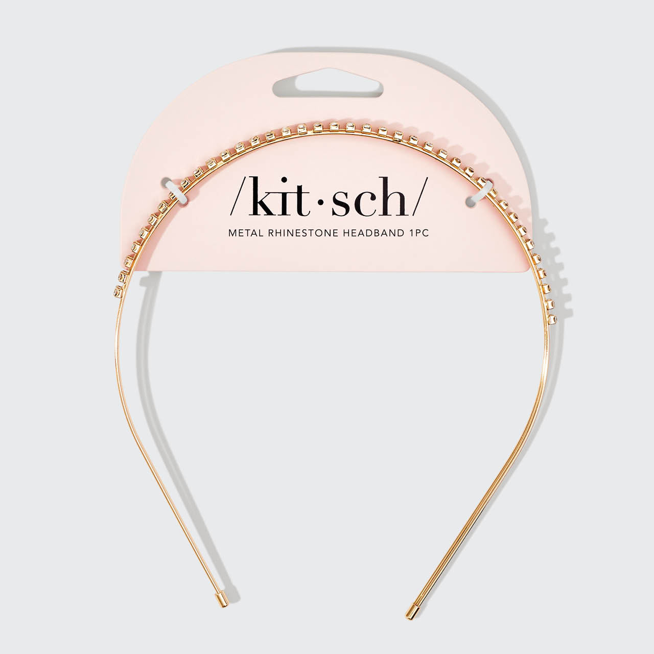 Fascia doppia in metallo dorato con strass