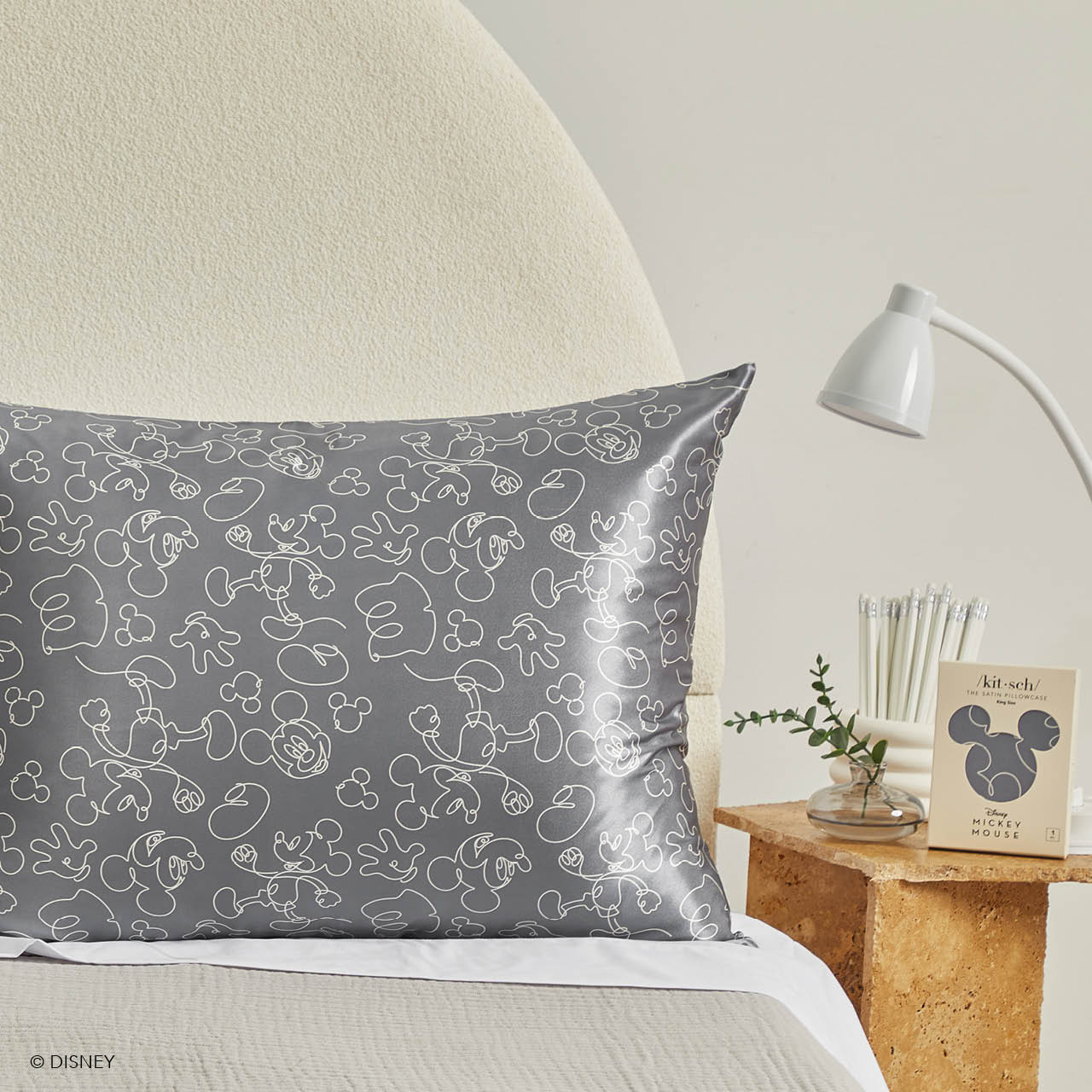 Kitsch x Mickey & Minnie funda de almohada de satén Mickey Magic - King
