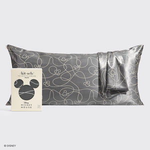 Kitsch x Mickey et Minnie Taie d'oreiller en satin labyrinthe Mickey - King