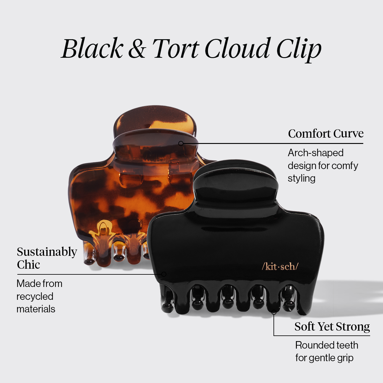 Black & Tort Cloud Claw Clips 2pc Set
