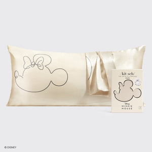 Kitsch x Mickey y Minnie Funda de almohada de satén Sra. Mouse - King