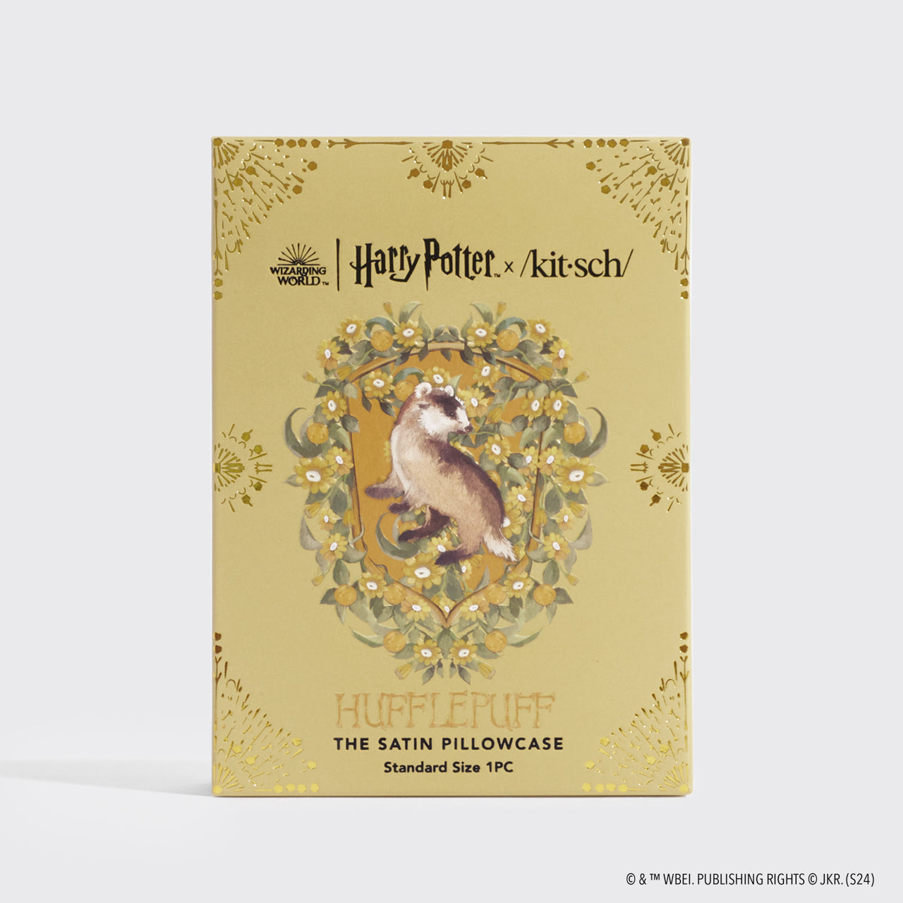 Kitsch x Harry Potter Funda de Almohada de Satén - Hufflepuff