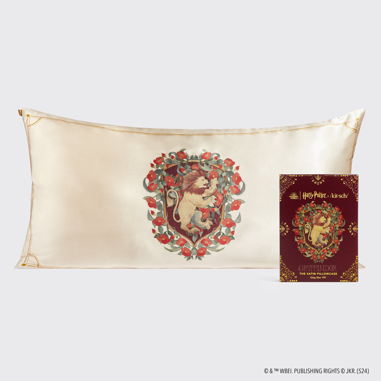 Kitsch x Harry Potter Funda de Almohada de Satén Gryffindor - King