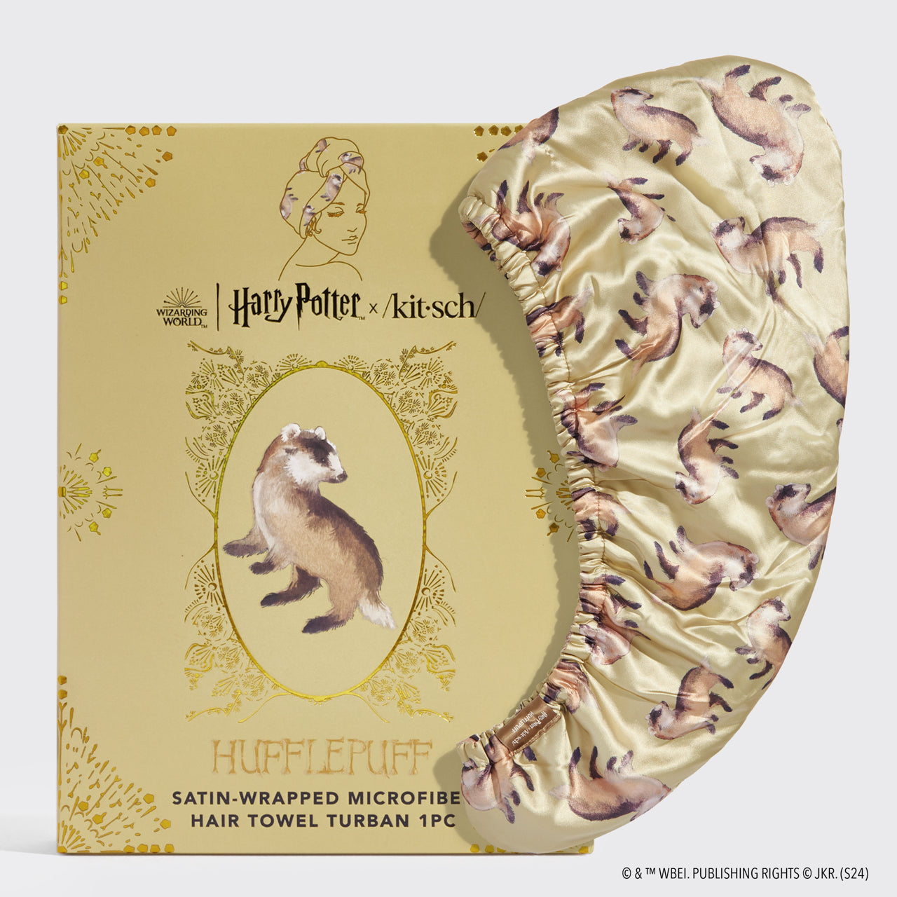 Kitsch x Harry Potter Toalla de pelo satinada - Hufflepuff
