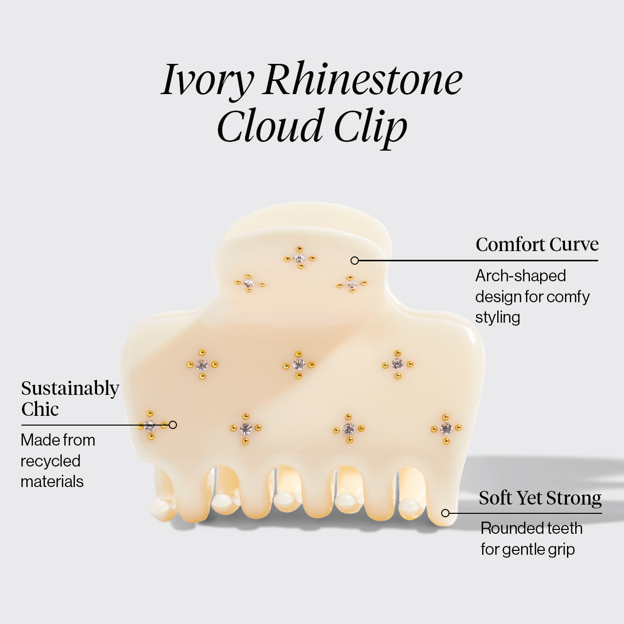 مشبك السحابة - أحجار الراين العاجية