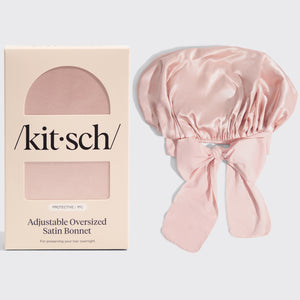 Bonnet oversize en satin - Blush