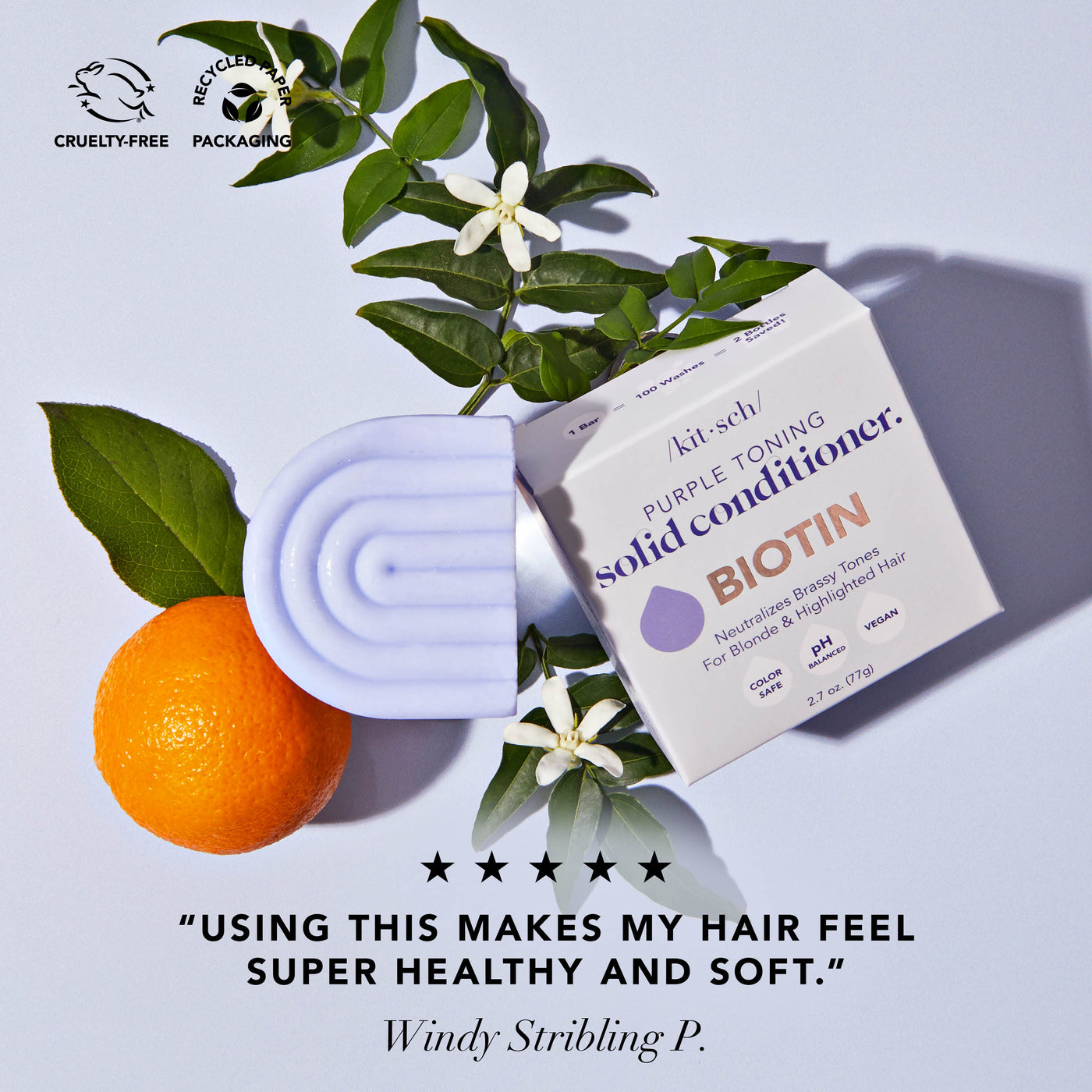 Conditionneur tonique violet pour cheveux colorés et gris