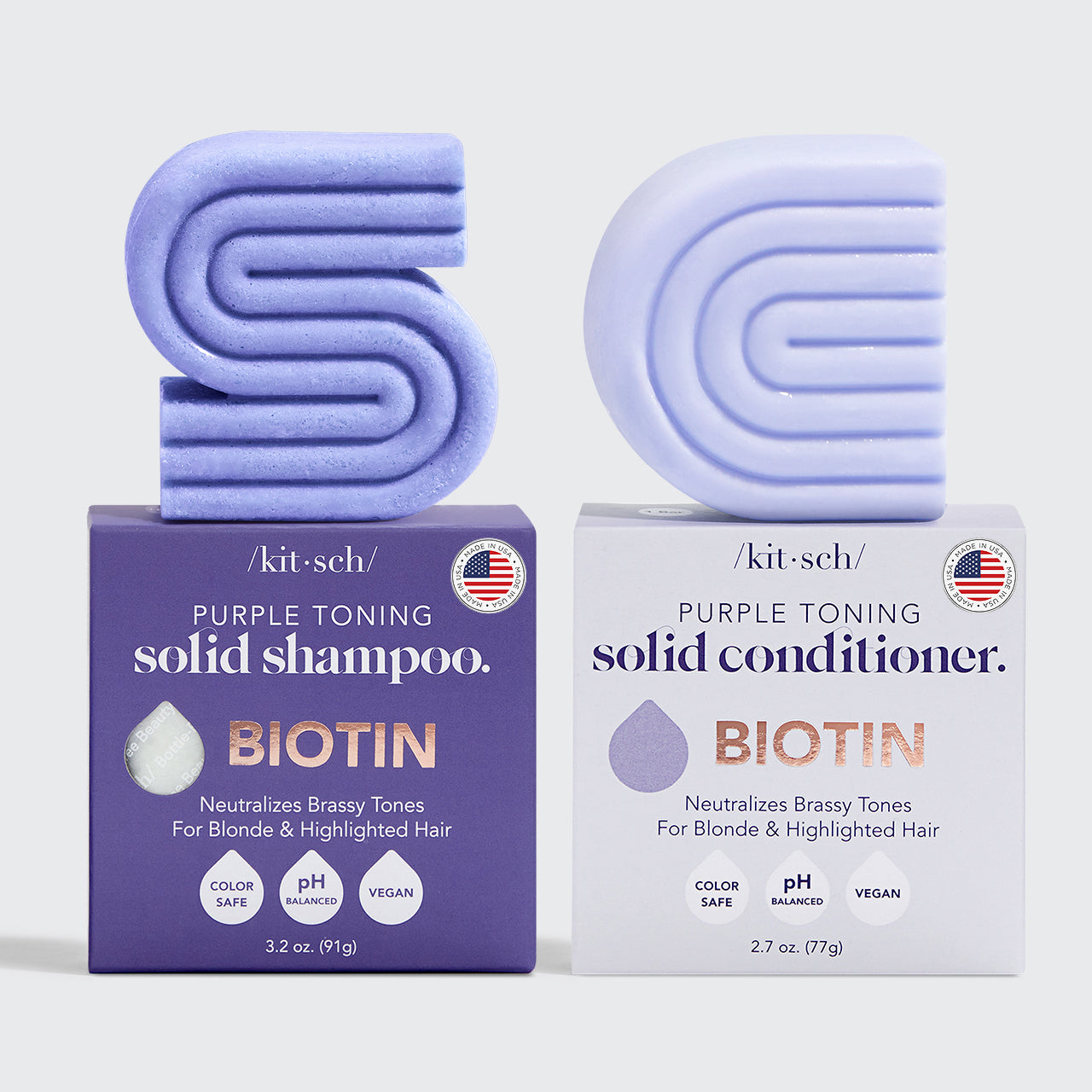 Shampooing et conditionneur violet pour cheveux colorés et gris