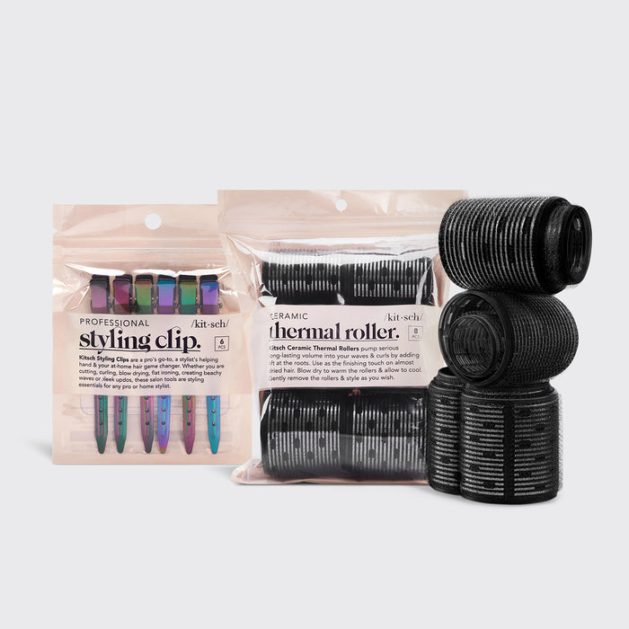 Hair Rollers + Styling Hair Clips Bundle