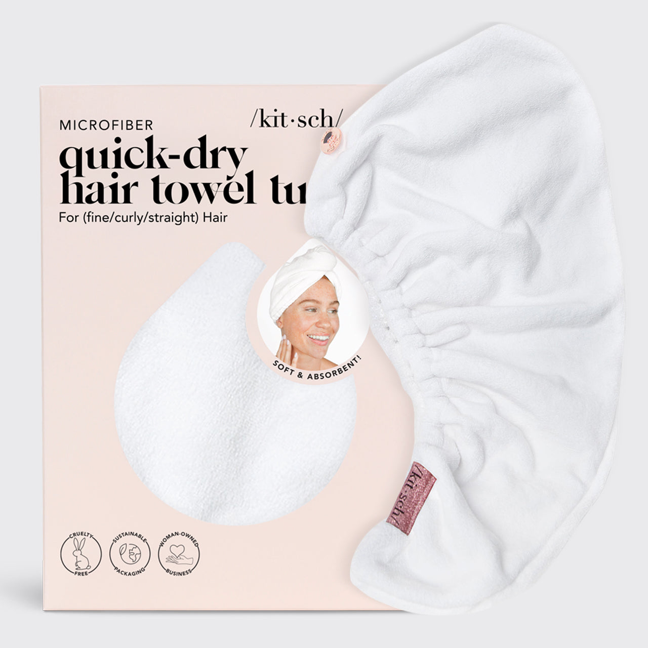 Microfiber Hair Towel - White