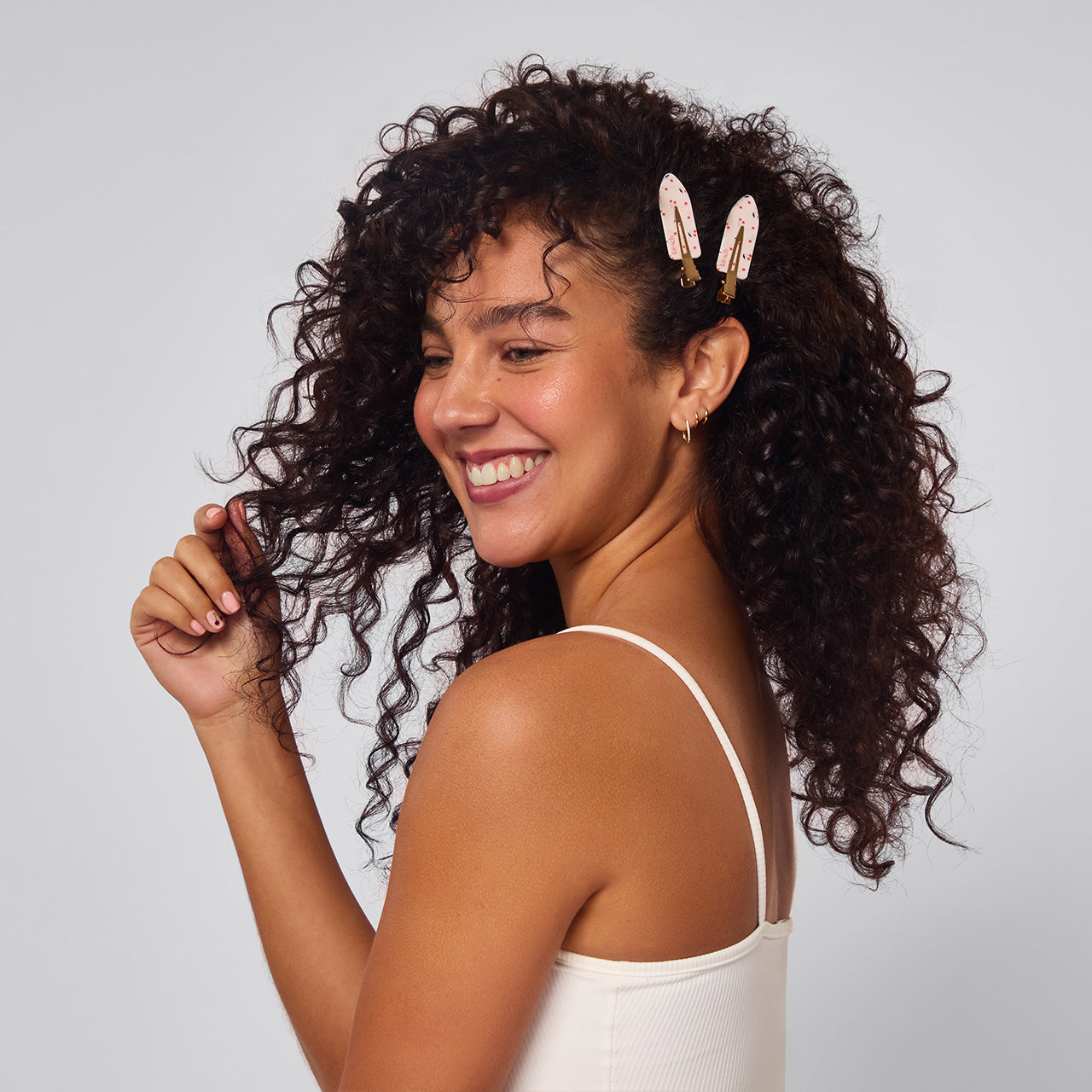 Lot de 4 pinces sans plis à imprimé cerise