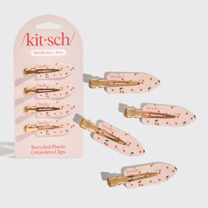 Lot de 4 pinces sans plis à imprimé cerise
