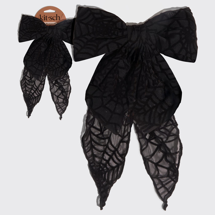 Spiderweb Bow Hair Clip
