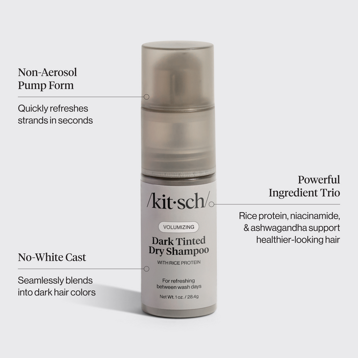 Shampooing sec volumineux aux protéines de riz - teinté foncé 1 oz