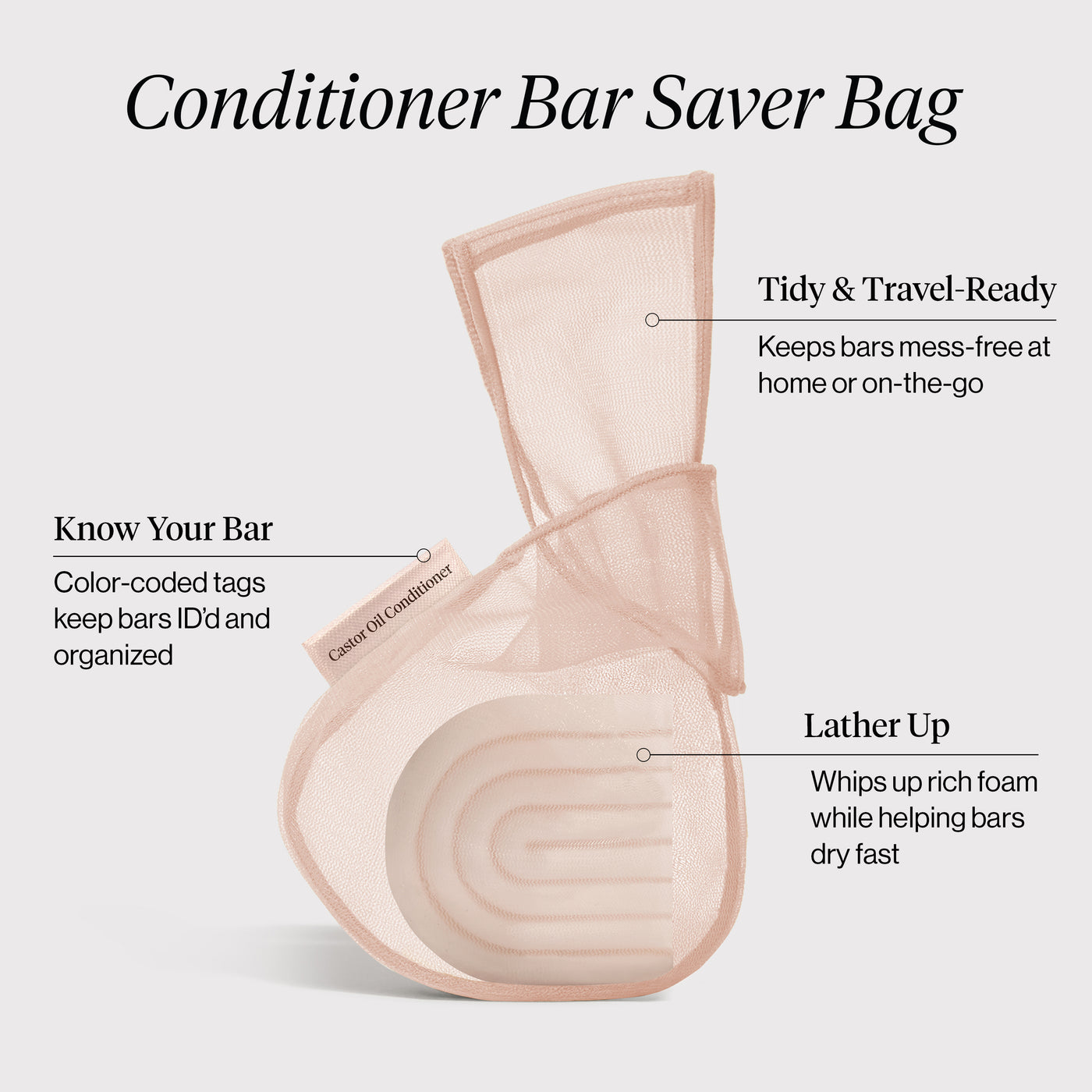 Castor Oil Conditioner Bar Saver Bag
