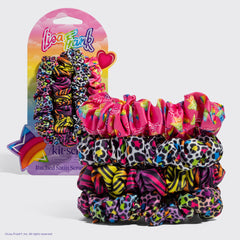 Lisa Frank x Kitsch Chouchous en satin froncé - Rainbow Leopard
