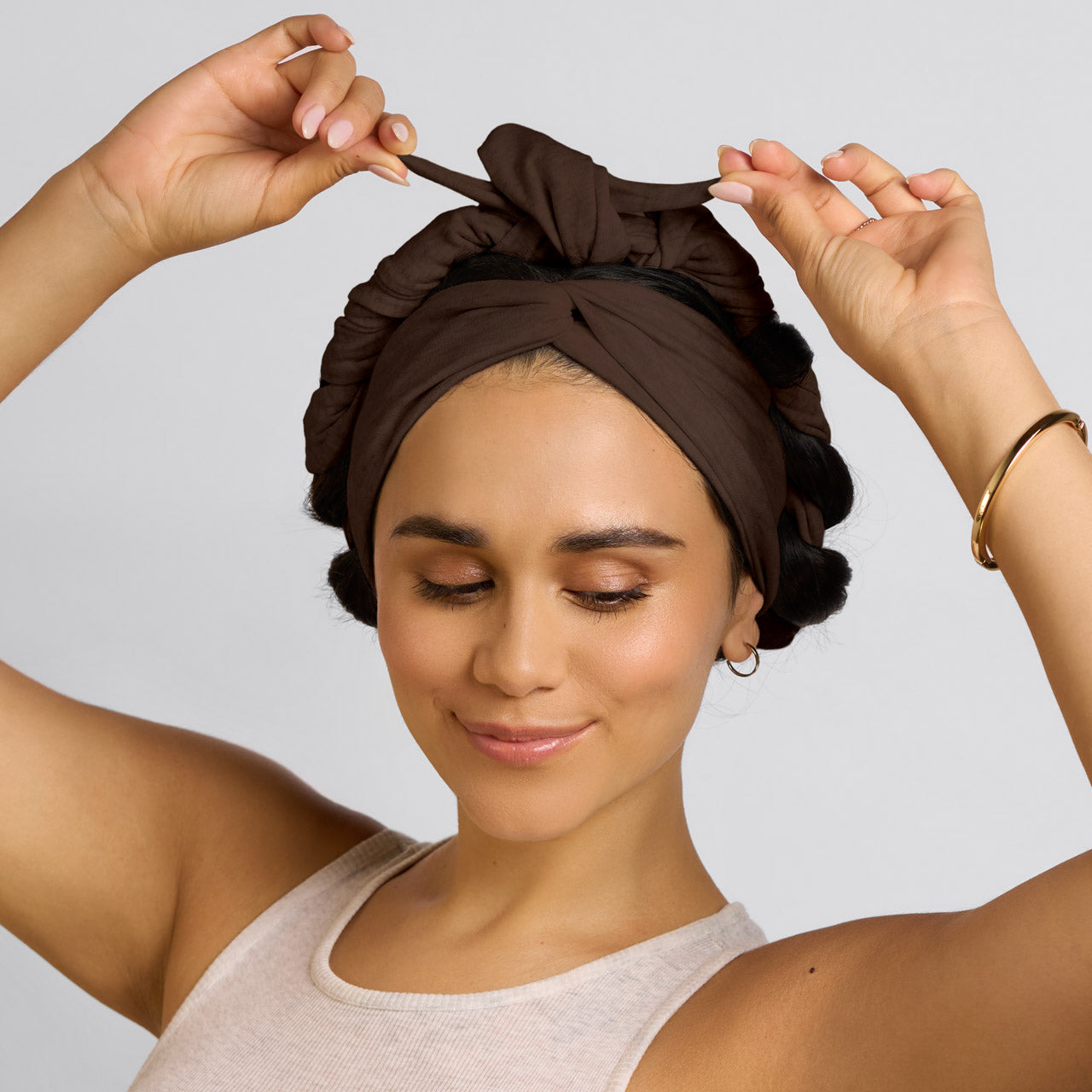 Chocolate Brown Set & Flow Active Curling Headband