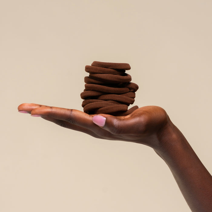 Chocolate Seamless Hair Elastics 20pc Set