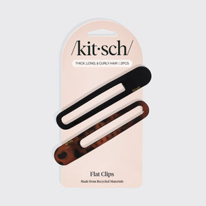 مشبك مخلب مسطح 2 قطعة منحني - أسود &amp; تورت