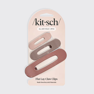 Flat Lay Claw Clip 3pc Flat  - Terracotta