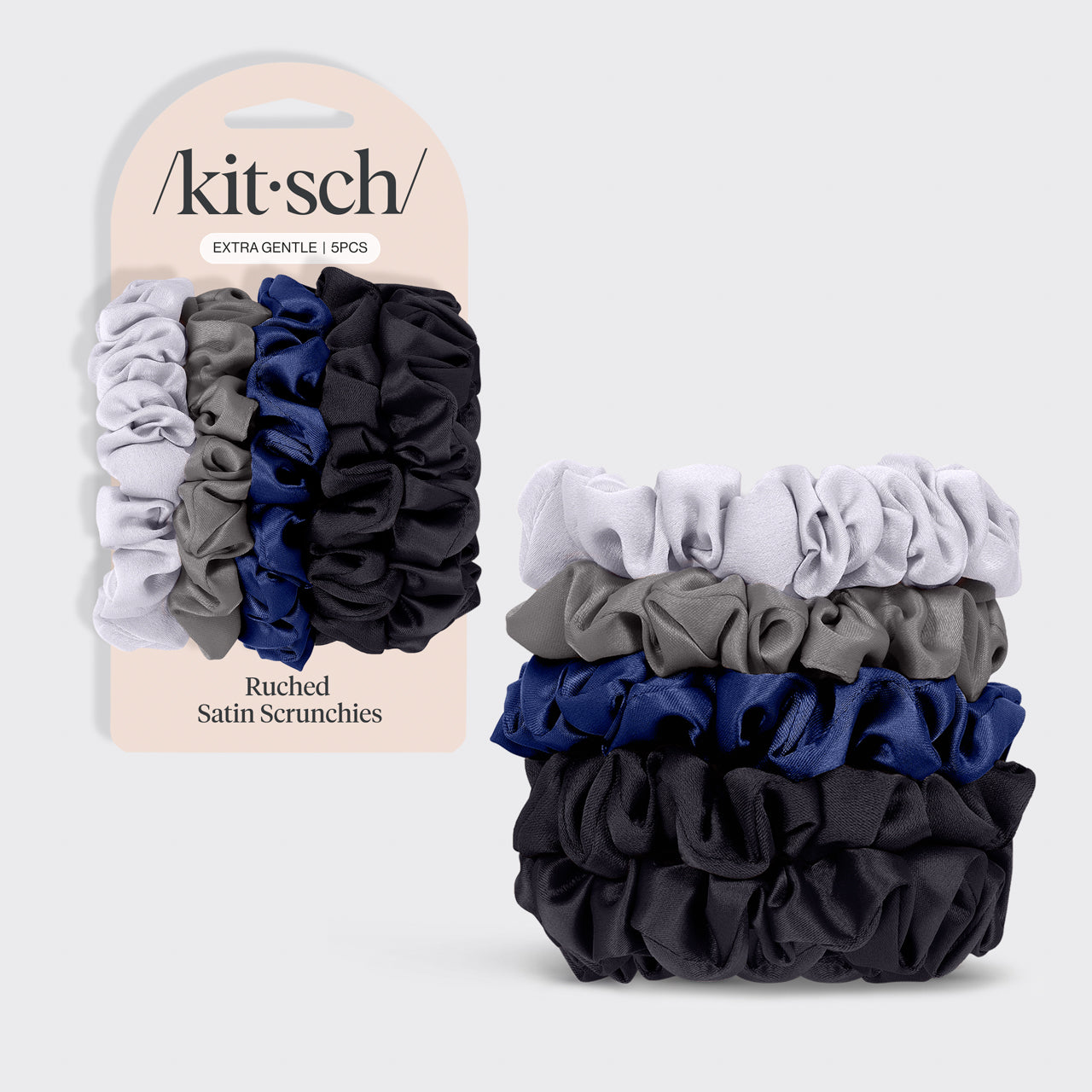 Set de 5 coleteros satinados pequeños - Medianoche