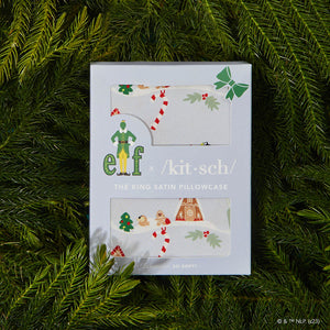 Kitsch x elf Satin Pillowcase in Periwrinkle Christmas - King