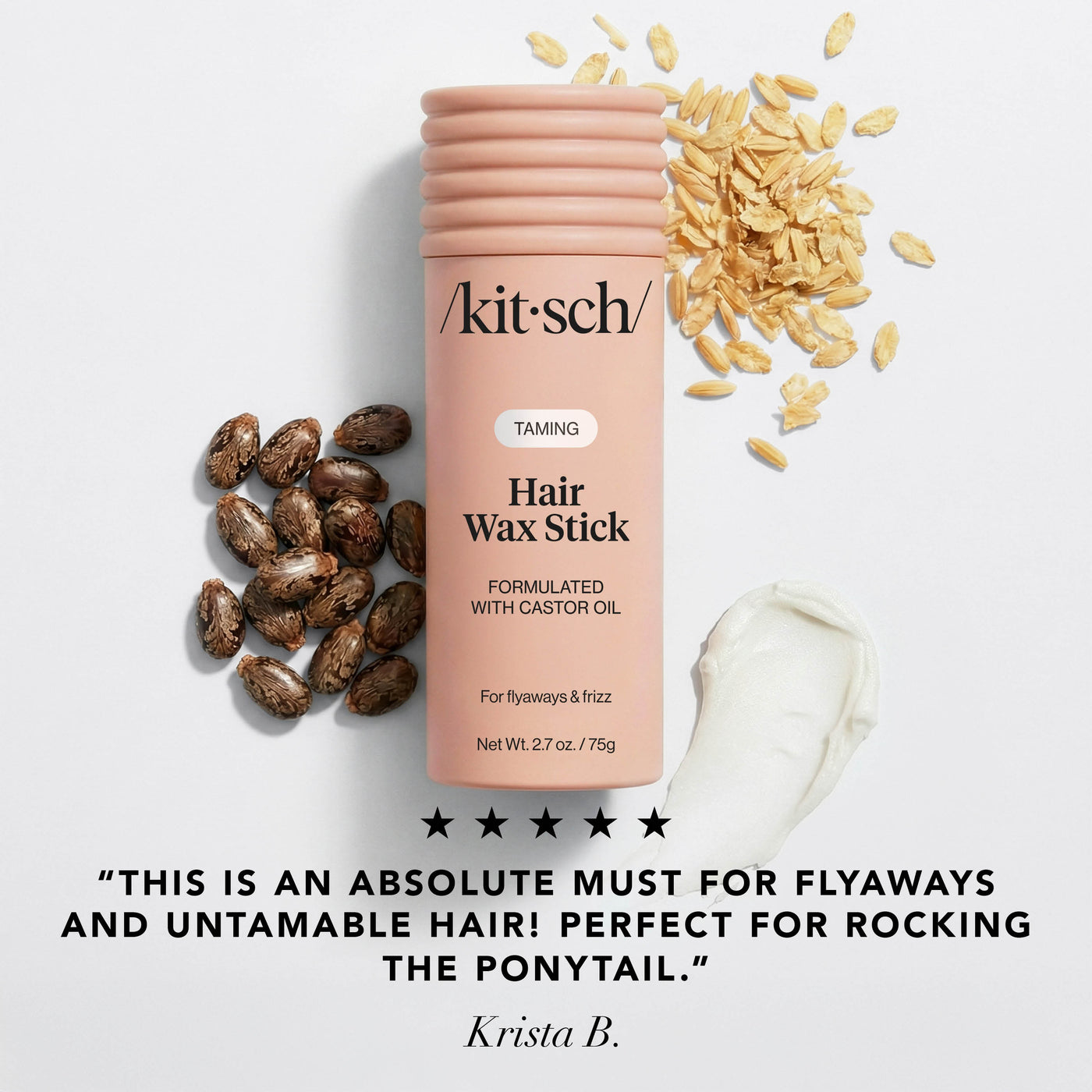 Bâton de cire pour cheveux à l'huile de ricin