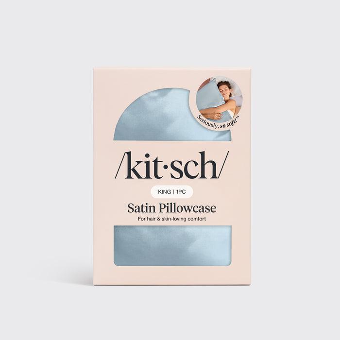 Satin Pillowcase in Haze Blue - King