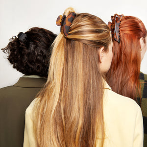 Flat Lay Claw Clip 2pc Curved- Μαύρο & Tort