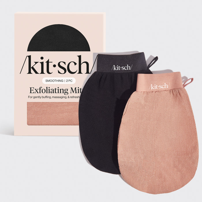 Gants exfoliants 2 pièces - Noir et Terracotta