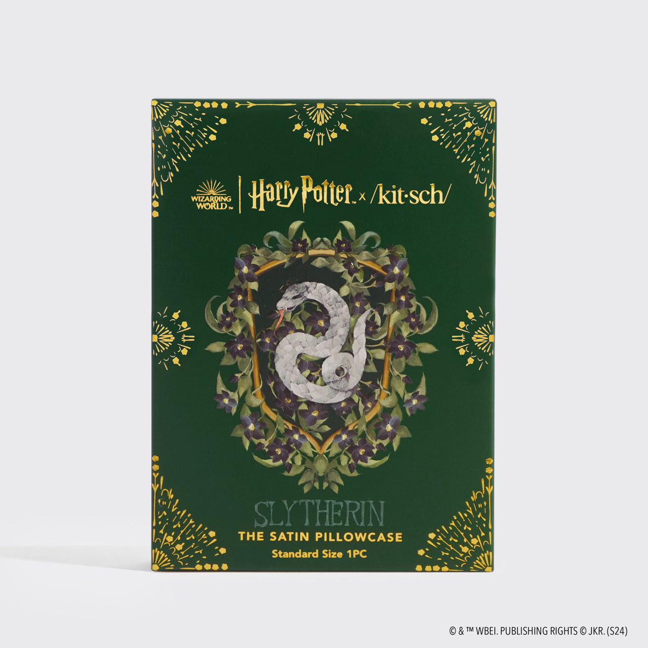 Kitsch x Harry Potter Satin Pillowcase in Slytherin