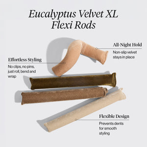 Set di bigodini flessibili in velluto XL Eucalyptus 4 pz.