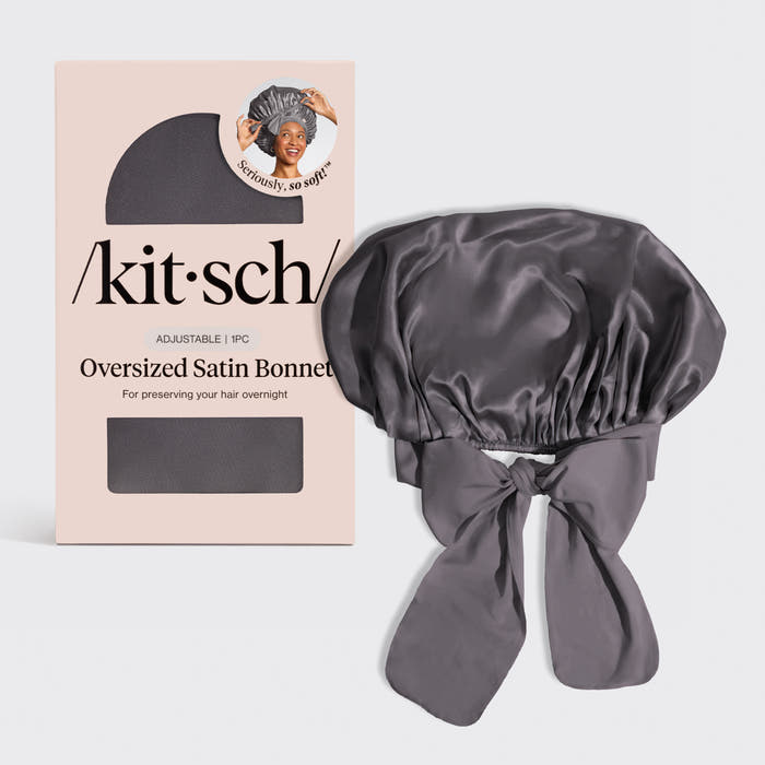Bonnet oversize en satin - Anthracite