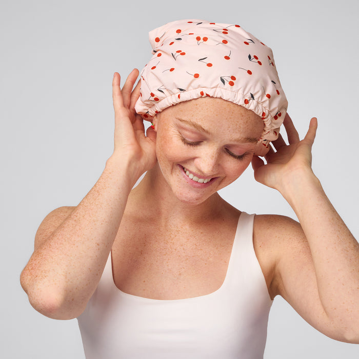 Gorro de ducha satinado | Cerezas