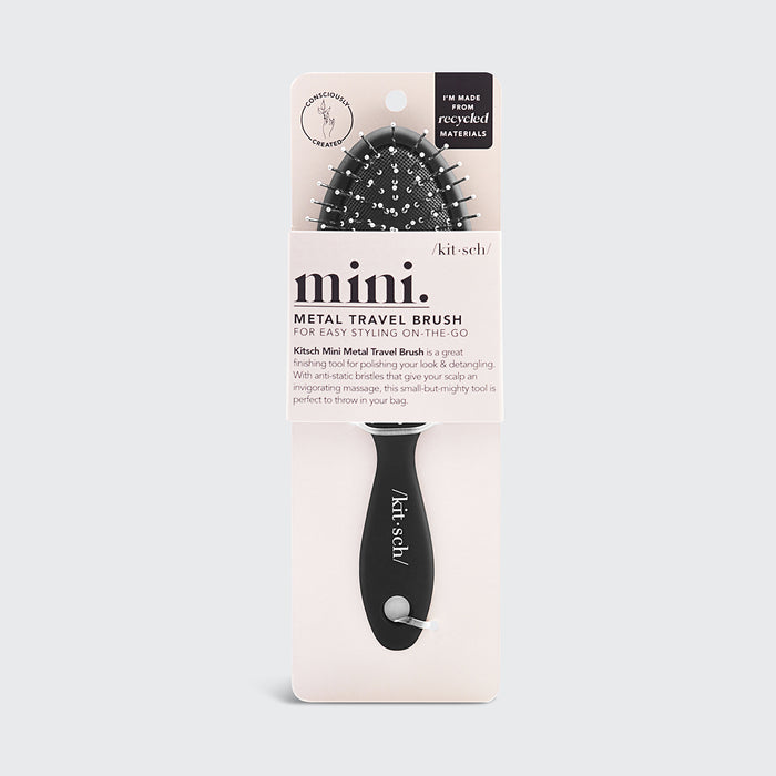 Mini brosse à cheveux de voyage en poils métalliques consciemment créée