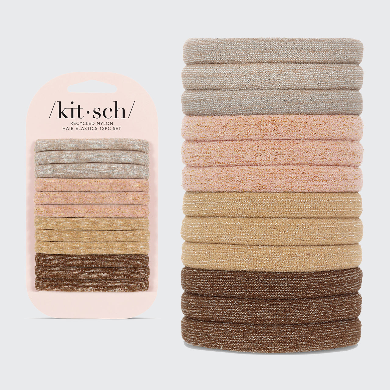 Neutral Glitter Elastics 12pc Set