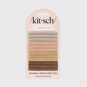 Set de 12 elásticos con purpurina neutra