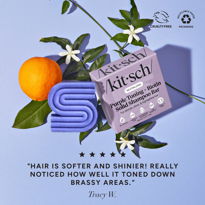 Shampoo solido tonificante viola per capelli colorati e grigi