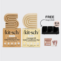 Moisturizing Coconut Oil Black Self Draining Soap Dish Bundle