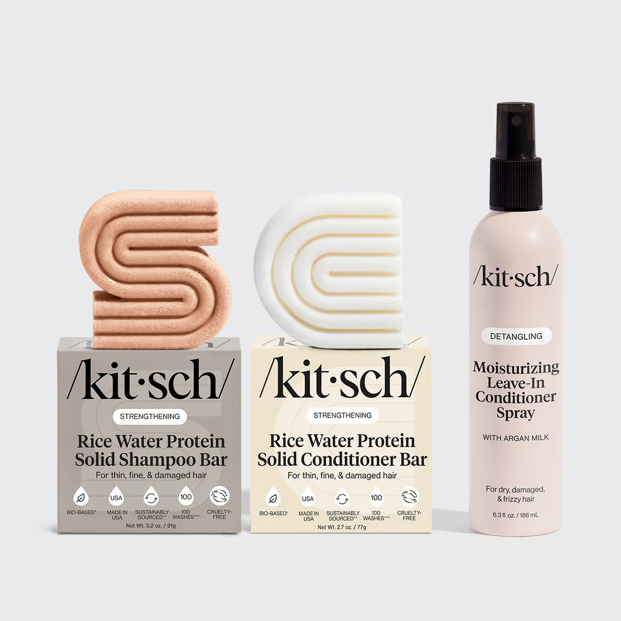 مجموعة شامبو وبلسم من ماء الأرز وبلسم بدون شطف