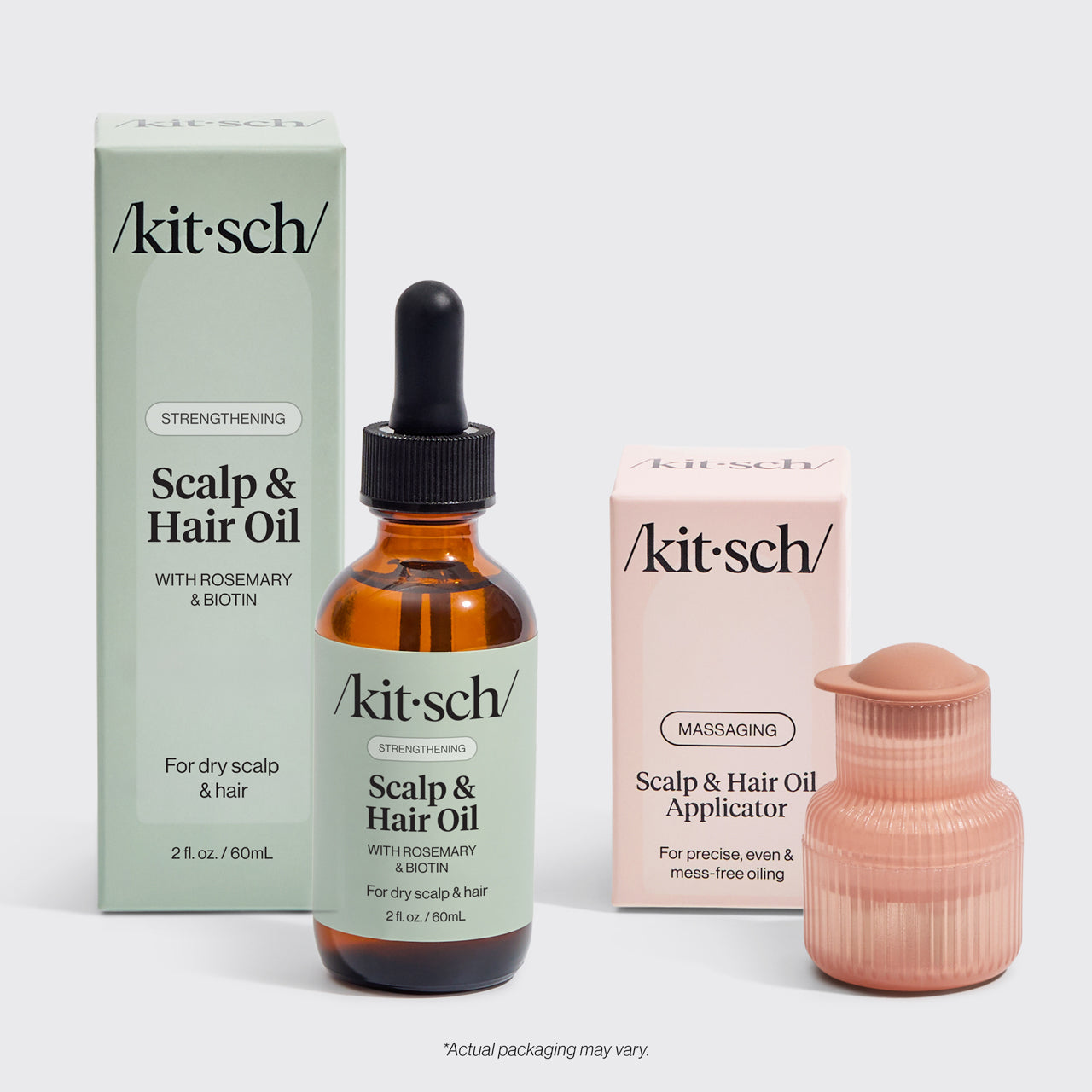 Applicateur d'huile pour le cuir chevelu + huile à la biotine
