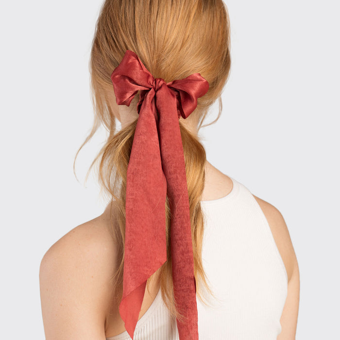 Satin Scarf Scrunchies - Blush/Mauve