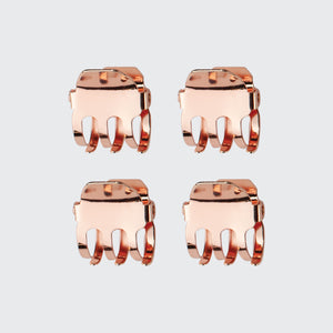 Mini Claw Clips Square 4pc - Rose Gold